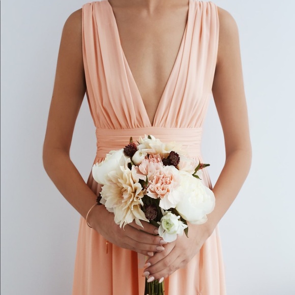 lulus heavenly hues blush maxi dress